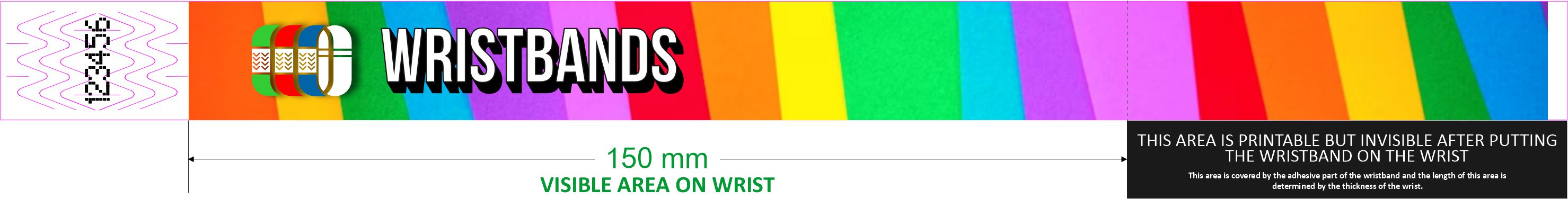 Eksempel på et design hen over armbåndet